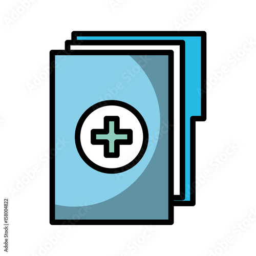 shadow blue medical history folder vector graphic design