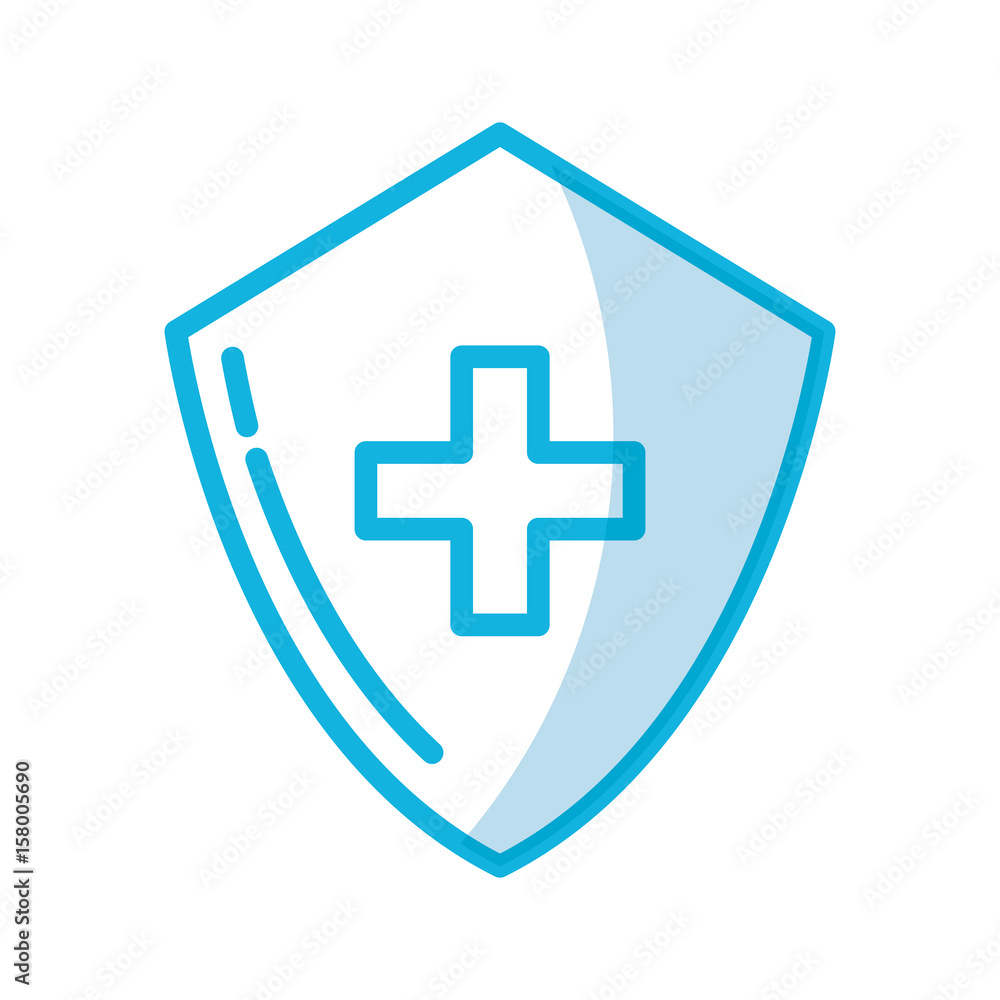 Fototapeta premium shadow blue medical shield cartoon vector graphic design