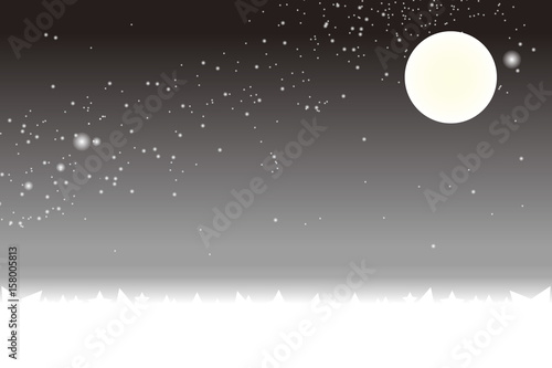 背景素材壁紙 夜景 星空 天の川 天の河 キラキラ 秋 十五夜 お月見 満月 月夜 中秋の名月 月光 Stock Vector Adobe Stock