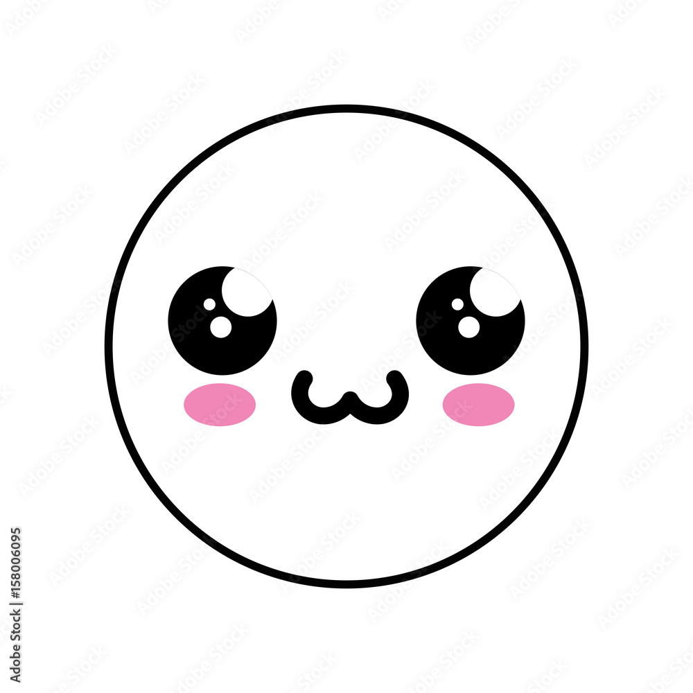 Cute kawaii emoticon icon vector illustration graphic design Cute kawaii emoticon icon vector illustration graphic design