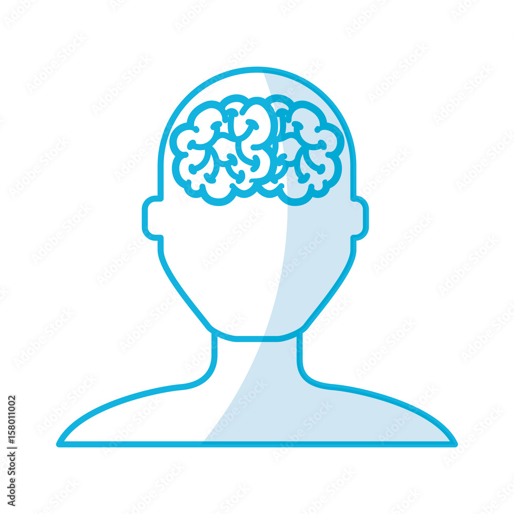 shadow blue brain faceless man cartoon vector graphic design shadow blue brain faceless man cartoon vector graphic design