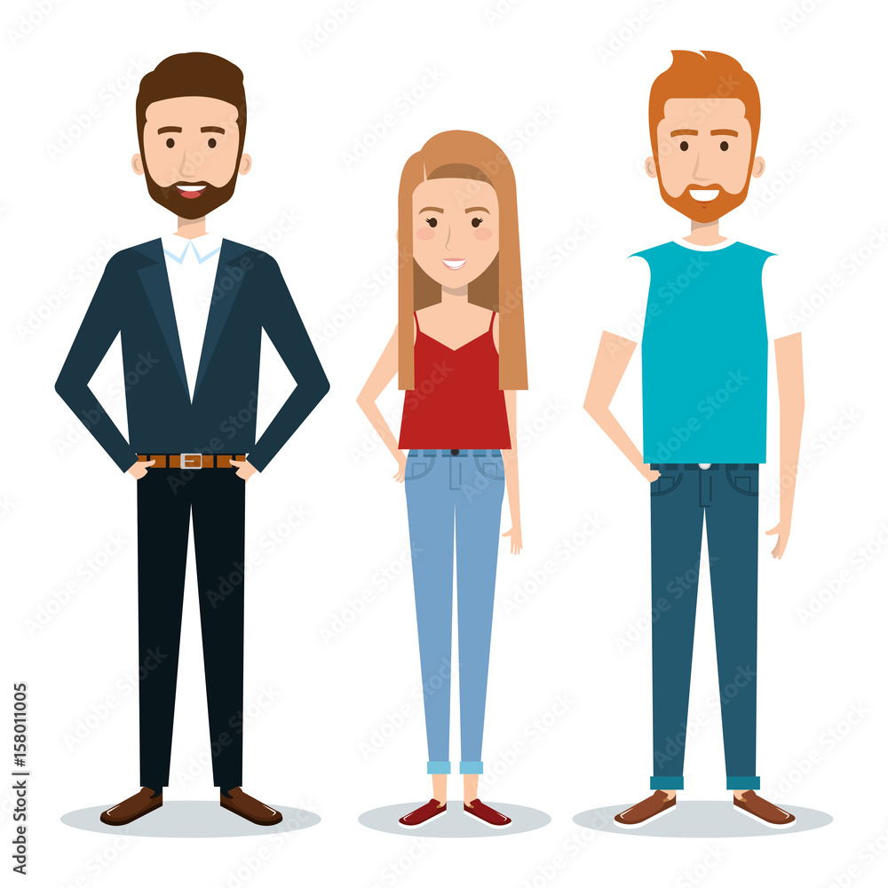 Standing people set over white background. Vector illustration. Standing people set over white background. Vector illustration.