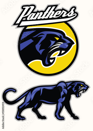 black panther mascot set