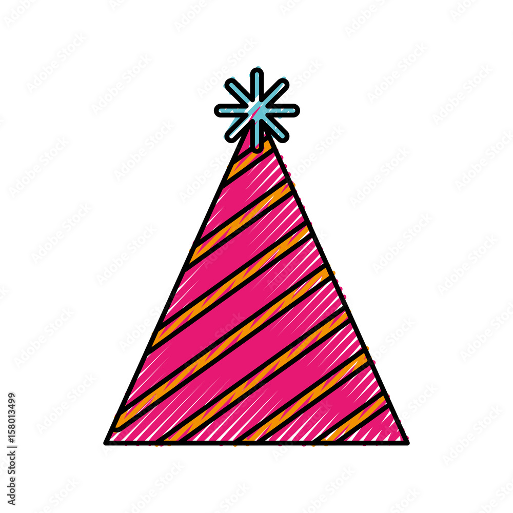 scribble cute party hat cartoon vector graphic design scribble cute party hat cartoon vector graphic design