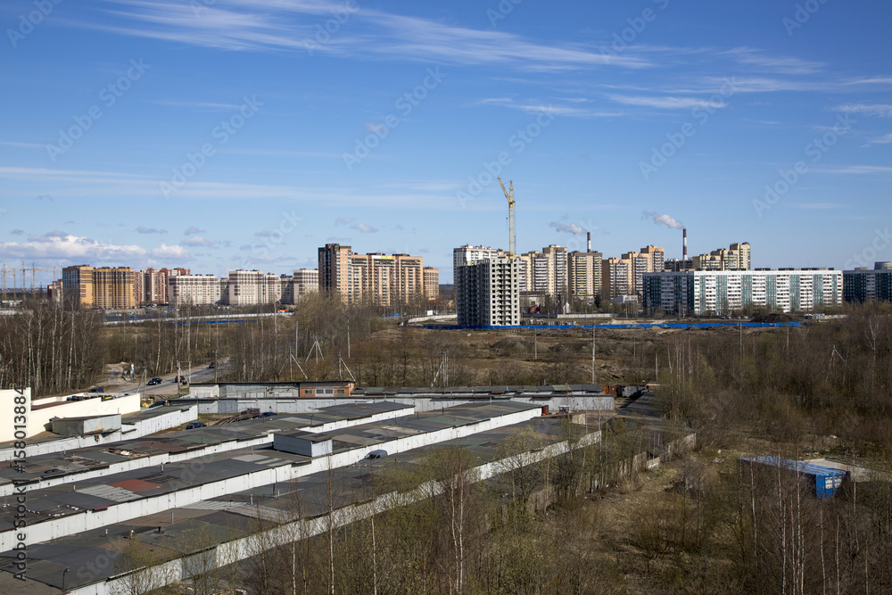 Saint Petersburg, Russia,may 08, 2017:Housing construction in the vicinity of St. Petersburg 