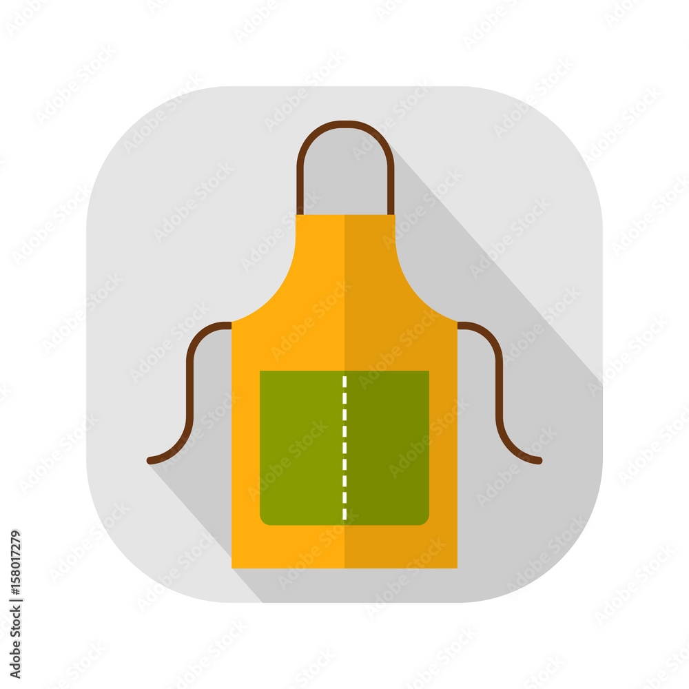 Apron, working and protective clothing for the kitchen, garden. Flat icon. Object for design Apron, working and protective clothing for the kitchen, garden. Flat icon. Object for design