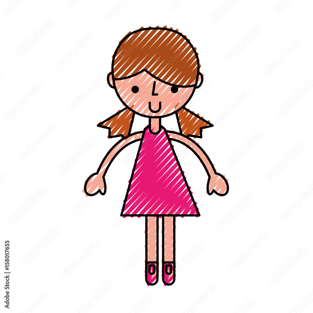cute scribble pink girl cartoon vector graphic design cute scribble pink girl cartoon vector graphic design