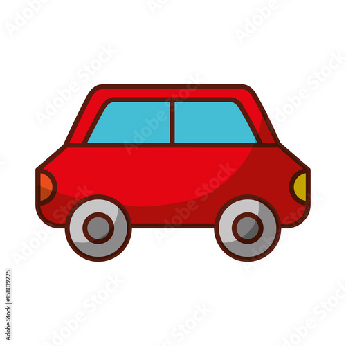 shadow red car cartoon vector graphic design