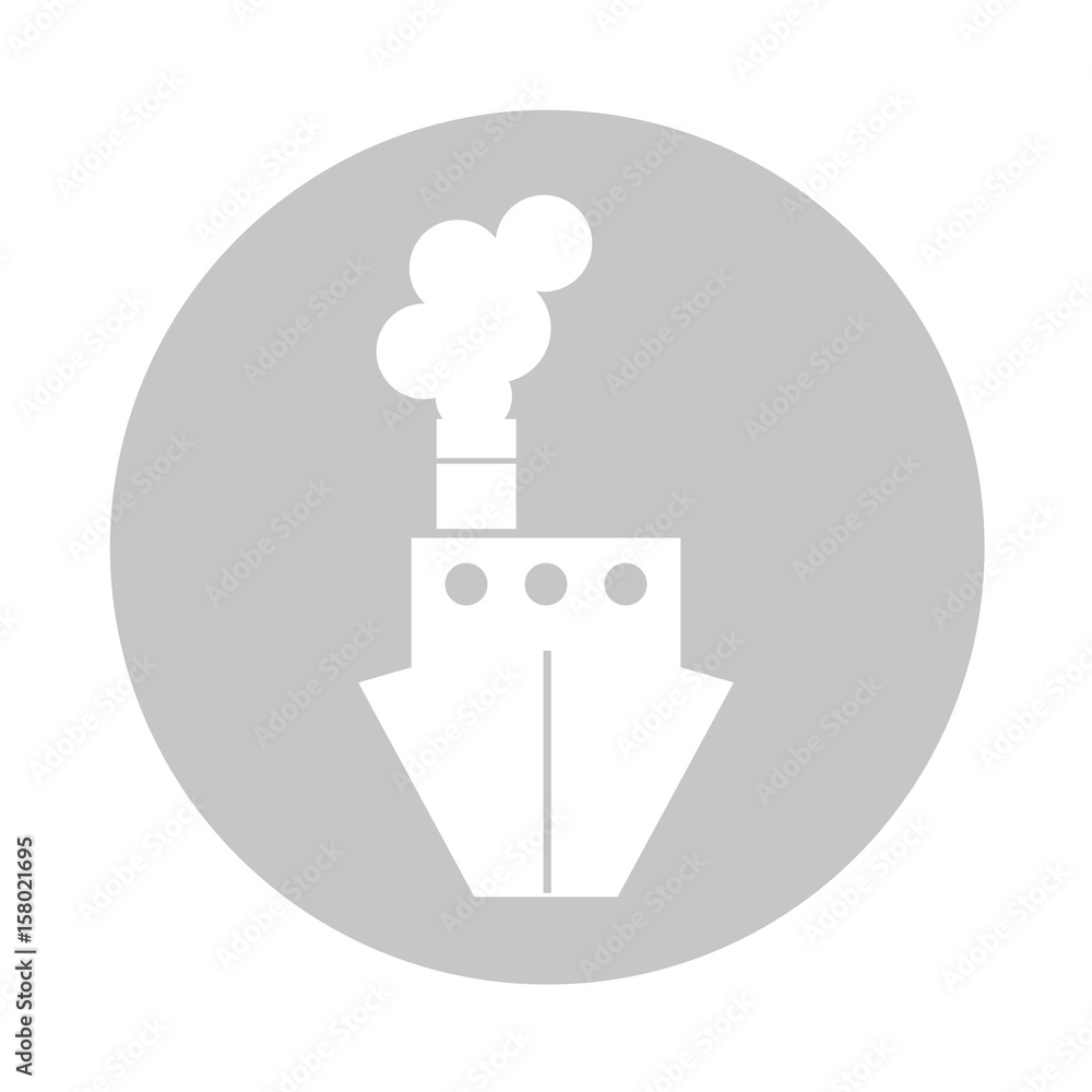 round icon grey ship cartoon vector graphic design round icon grey ship cartoon vector graphic design