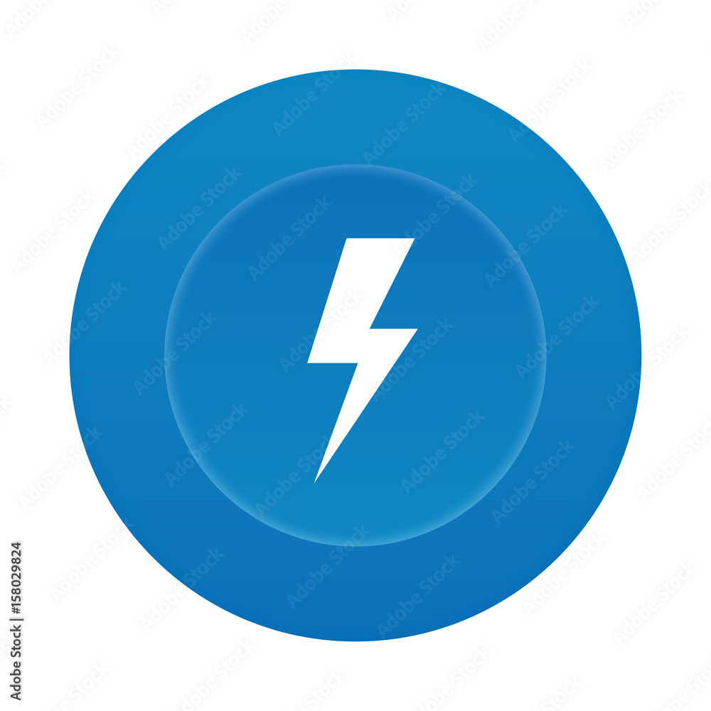 Runder 3D Button - Blitz - Gefahr Runder 3D Button - Blitz - Gefahr