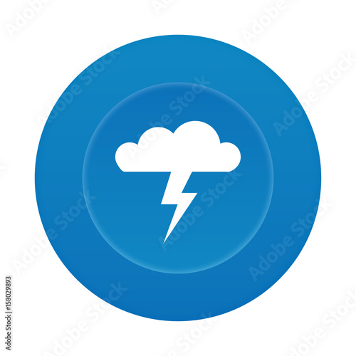 Runder 3D Button - Gewitterwolke - Gefahr