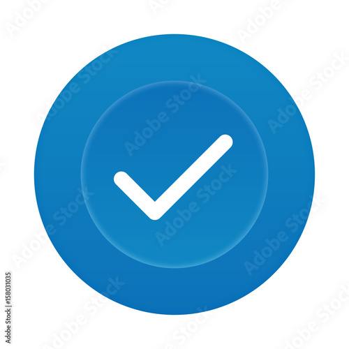 Runder 3D Button - Haken - Richtig