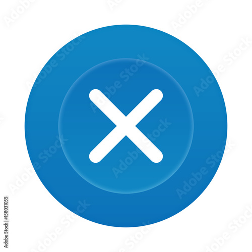 Runder 3D Button - Kreuz - Falsch