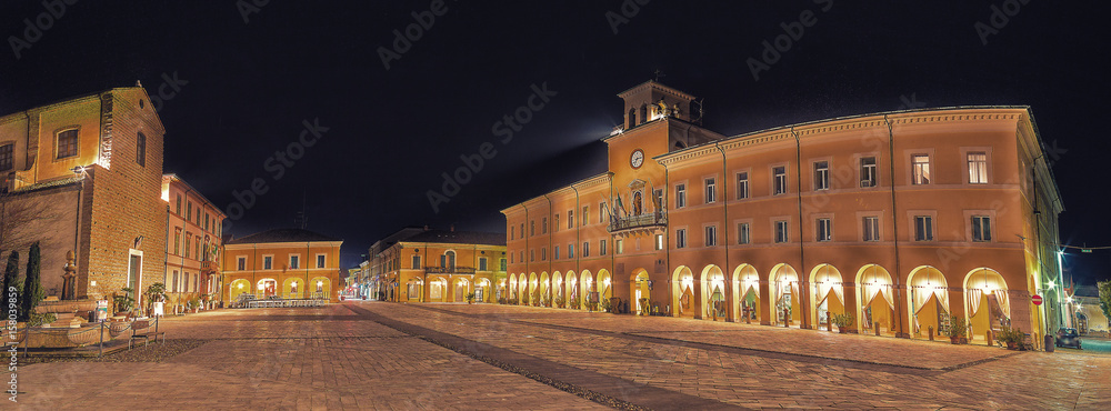 night view of small Italian town