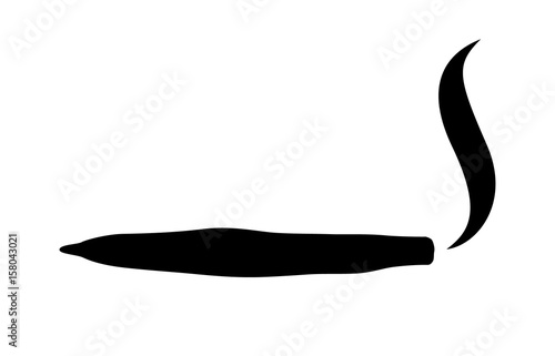     Smoking a marijuana joint or cannabis spliff cigarette flat vector icon for apps and websites 