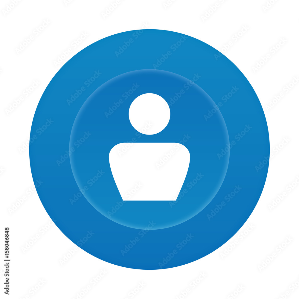 Runder 3D Button - Person Silhouette - Profil Runder 3D Button - Person Silhouette - Profil