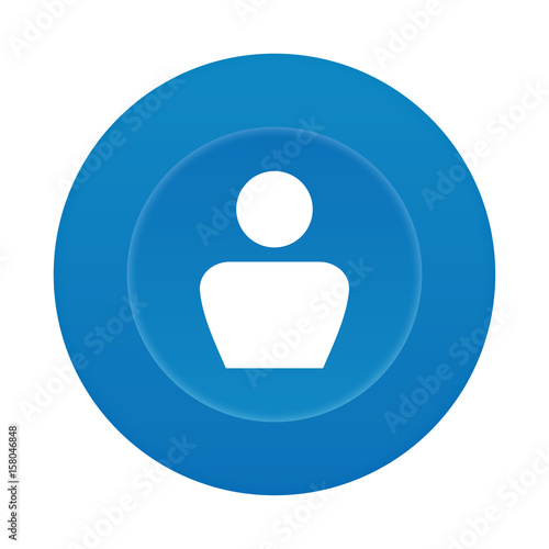 Runder 3D Button - Person Silhouette - Profil