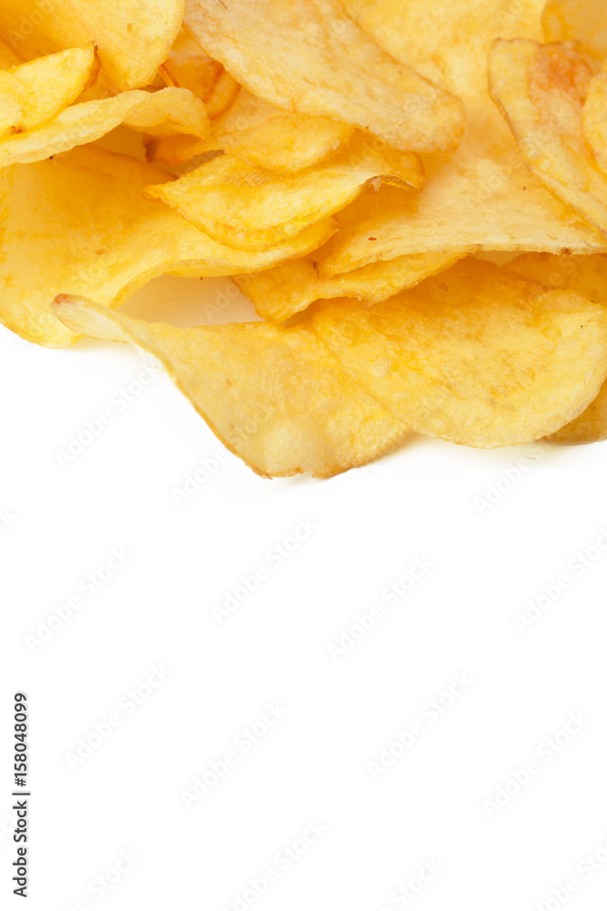 Potato chips isolated on white Potato chips isolated on white