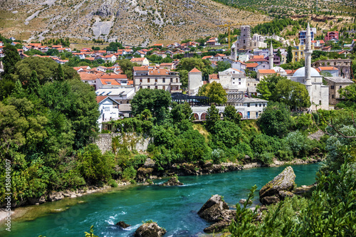 Mostar mosque in old town  Bosnia and Herzegovina
