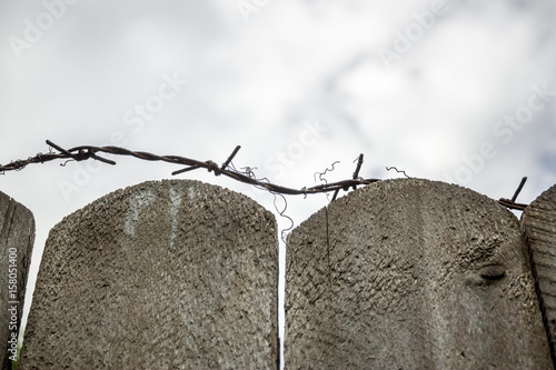 closeup to a wooden fence