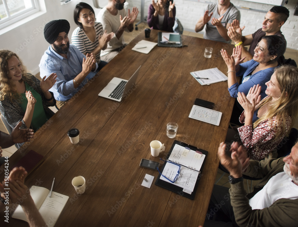 Meeting Table Networking Sharing Concept Meeting Table Networking Sharing Concept