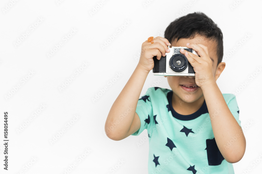 Cheerful Cute Kid Having Fun Concept Cheerful Cute Kid Having Fun Concept