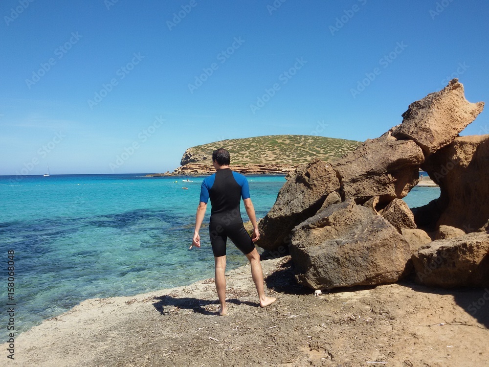 Fototapeta premium Tourist on the island of Ibiza 