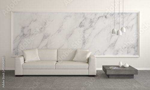 modern living room with marble wall