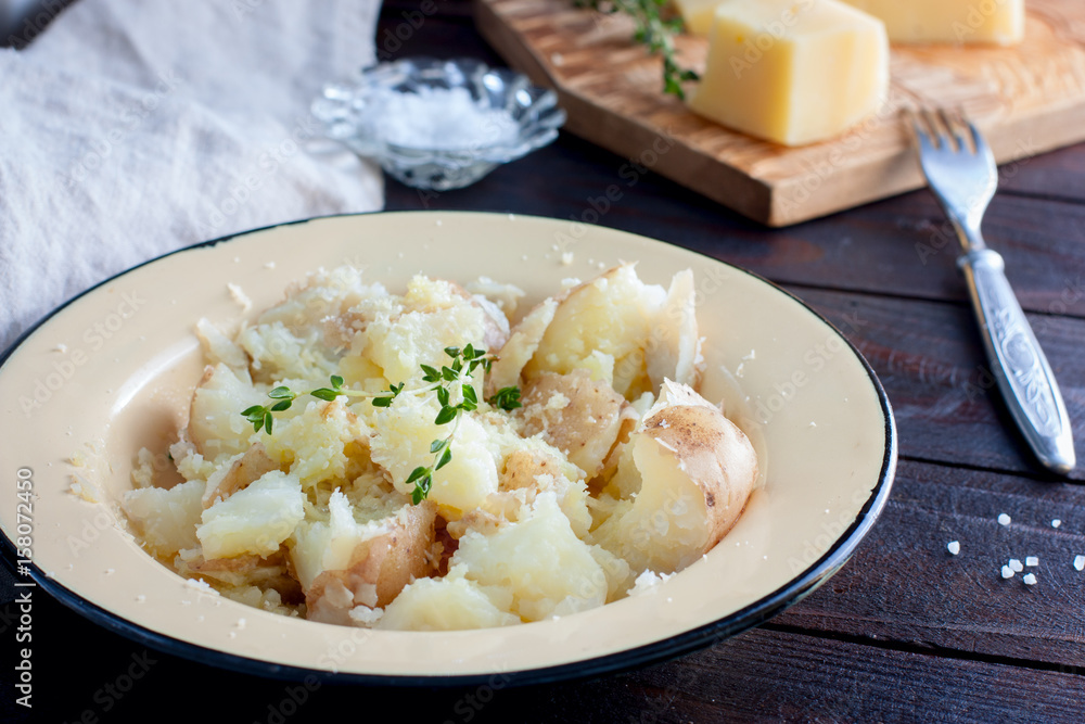 Mashed boiled potatoes with cheese and butter Mashed boiled potatoes with cheese and butter