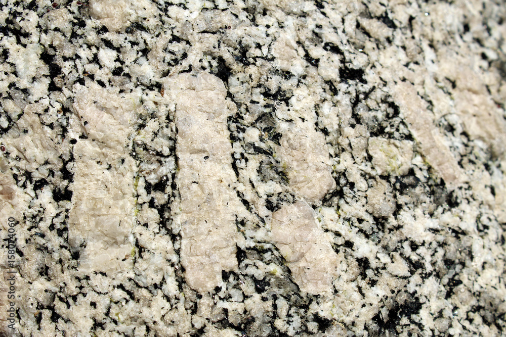 Large feldspar crystals in a magmatic rock Large feldspar crystals in a magmatic rock