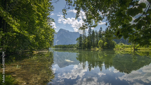Fototapeta Naklejka Na Ścianę i Meble -  Beautiful Lakeside Landscape Named Almsee, Gruenau In Upper Austria, Austria/Europe