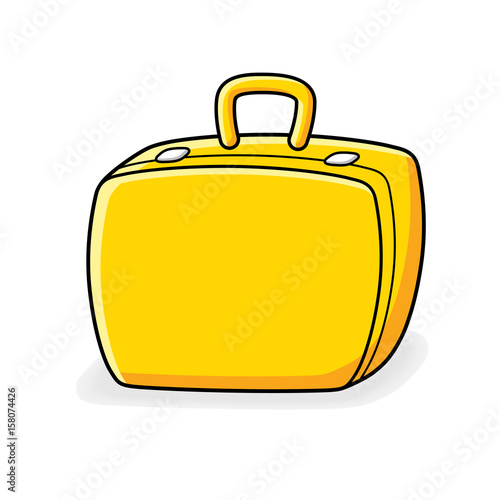 Yellow travel suitcase isolated.