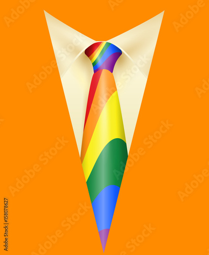 Rainbow tie and orange suit symbol LGBT