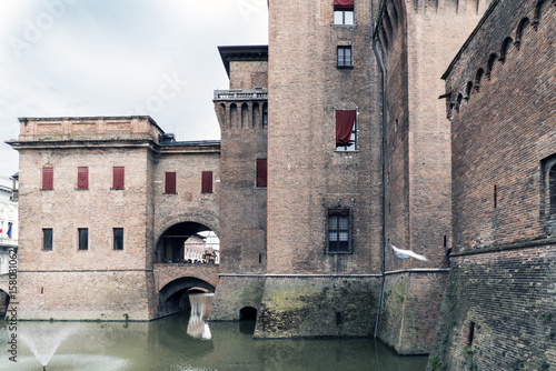 Views of the medieval ducal castle called estense, in marnific state of conservation photo