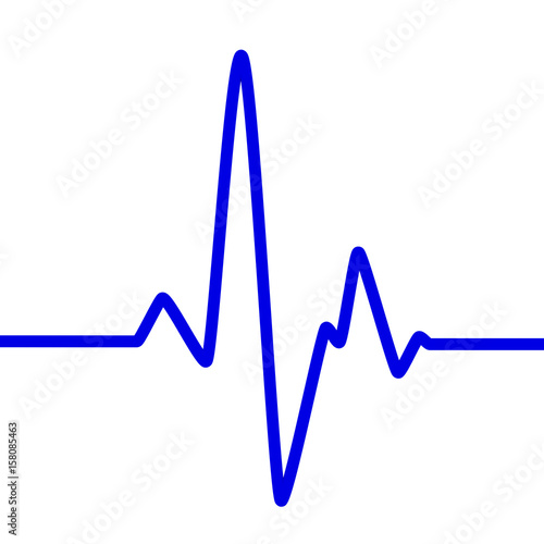 Fluorescent tube as a cardiogram sign on the wall, 3d illustration photo