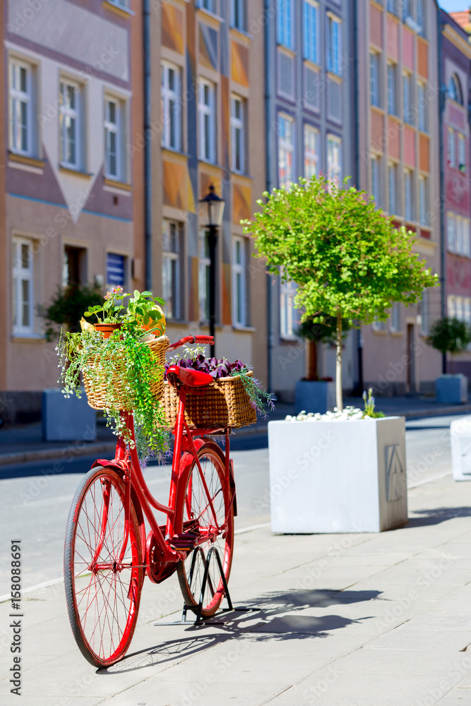 red bike on the street