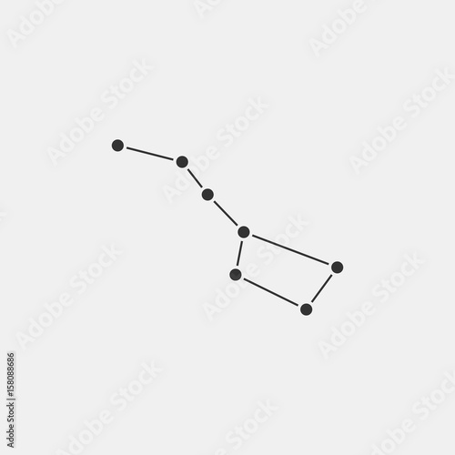 Big Dipper constellation icon isolated on gray background. Ursa Major icon Vector Illustration