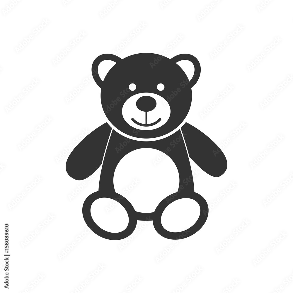 Teddy bear icon character isolated on white background. Soft toy icon vector illustration. Teddy bear icon character isolated on white background. Soft toy icon vector illustration.