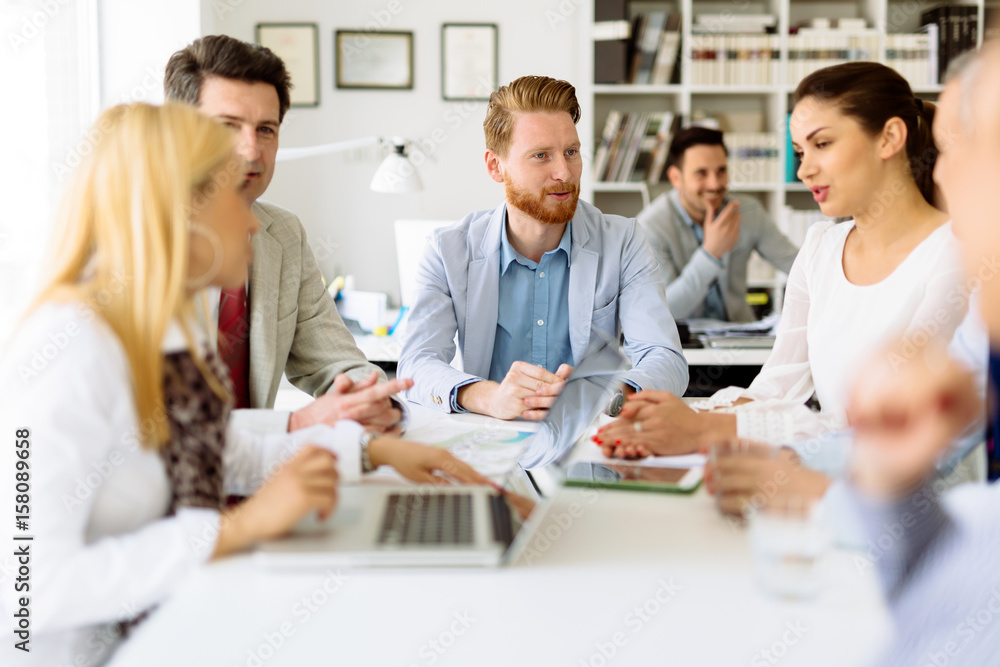 Succeful business partners brainstormin Succeful business partners brainstormin