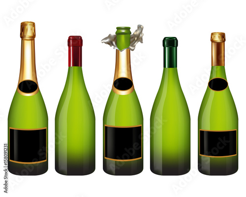 champagne bottle isolated on white