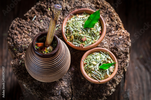 Full of flavor yerba mate made of fresh dried leaves