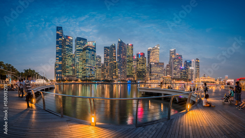 viewpoint at marina bay cityscape Singapore at night
