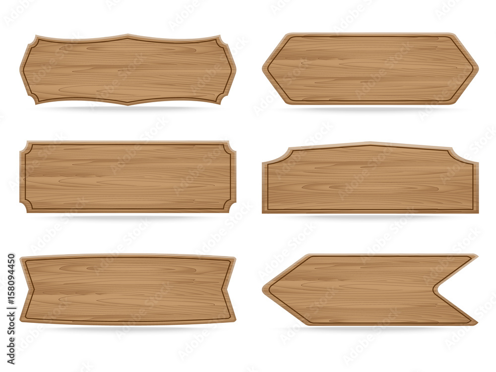 Vector shapes wooden sign board Vector shapes wooden sign board