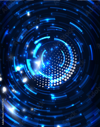 Neon circles abstract background