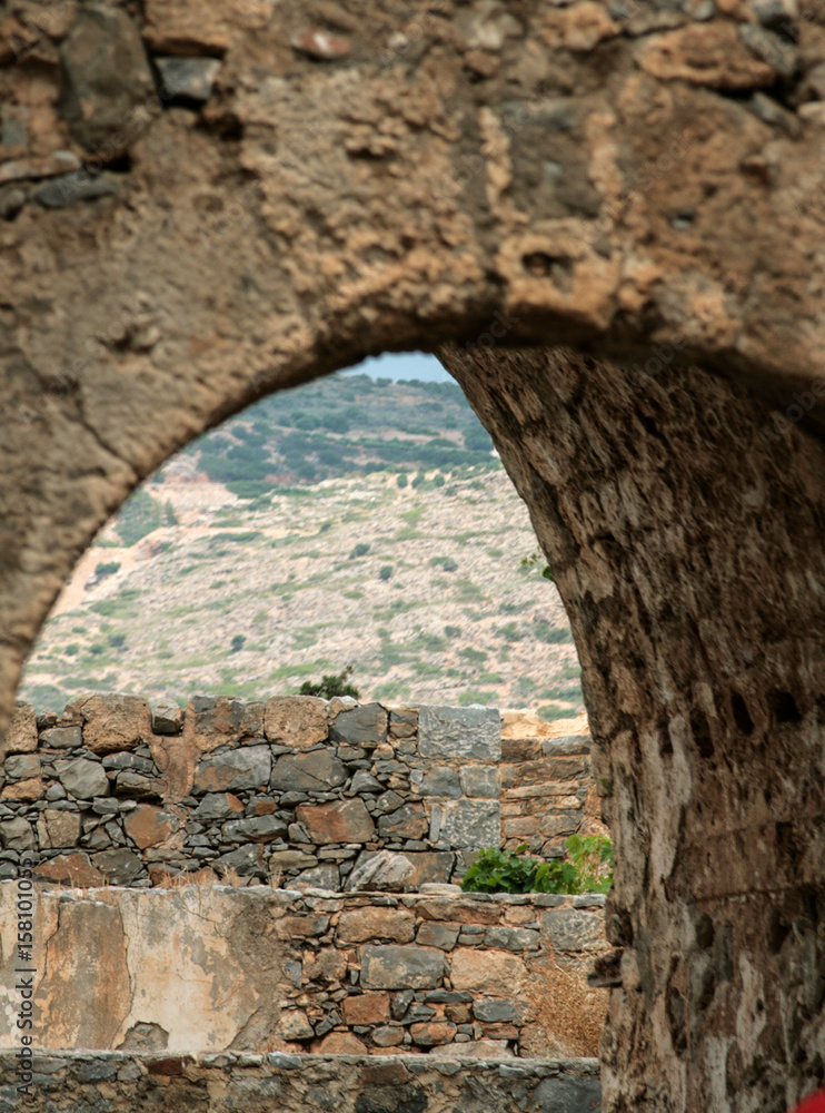 Old venetian fortress on Spinalonga island, Crete, Greece