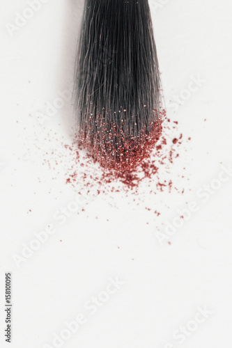 Brown eyeshadows on a make-up brush