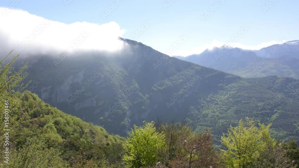 French countryside. Panoramic view of the heights of the Vercors, the marly hills and the valley Val de Drome. French countryside. Panoramic view of the heights of the Vercors, the marly hills and the valley Val de Drome.