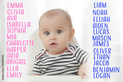 Adorable baby girl sitting ...