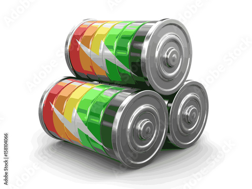 Batteries. Image with clipping path 