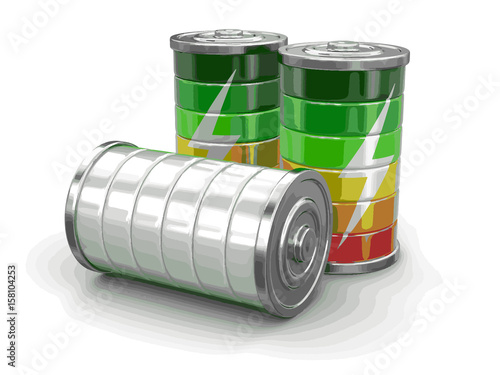 Batteries. Image with clipping path 